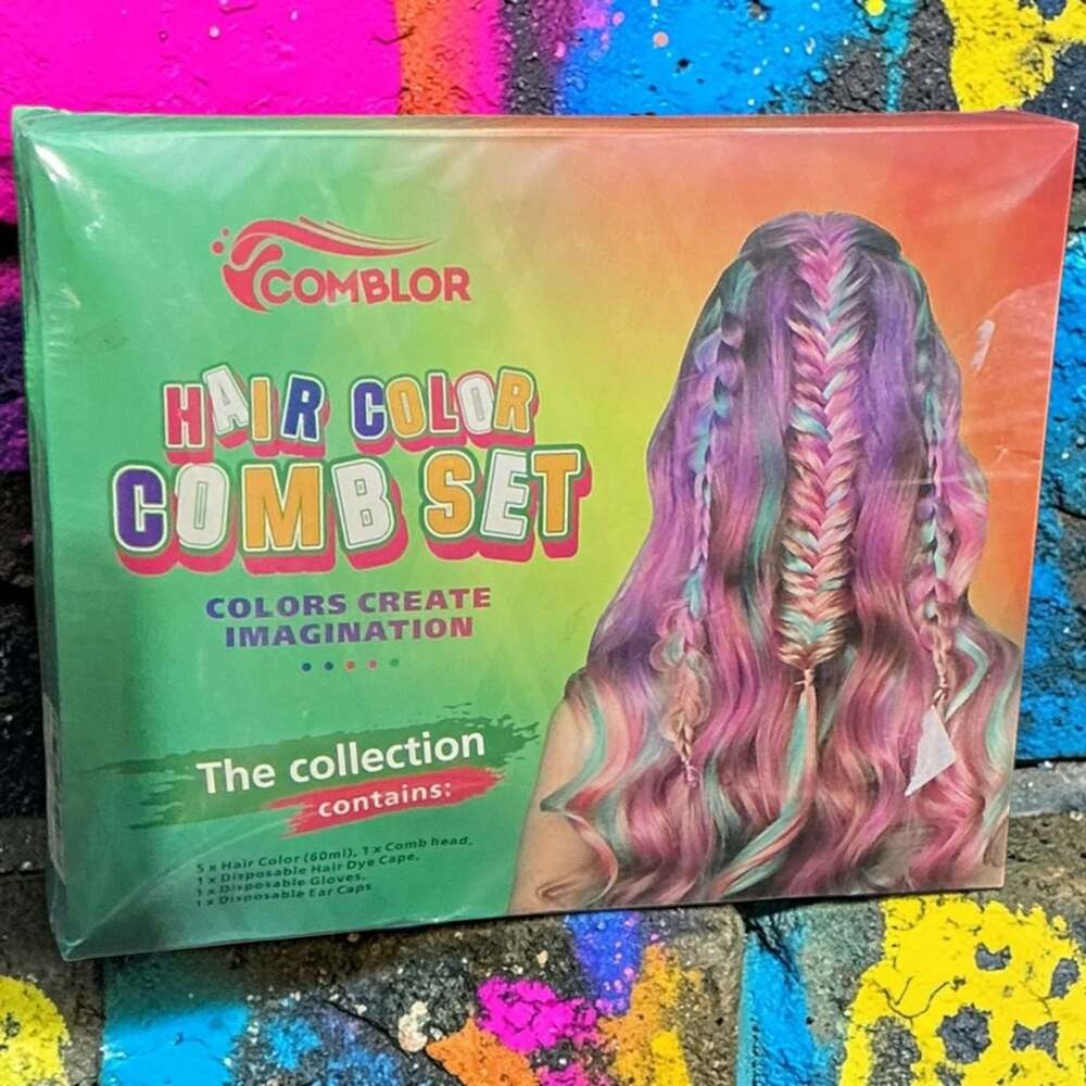 Comblor Hair Color Comb Set 5 Colors x 60ml Temporary Hair Dye Kit